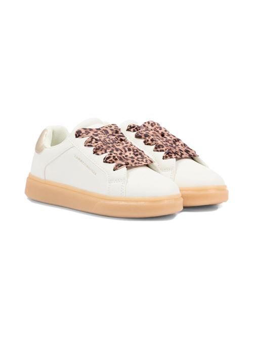 Sneakers bambino Tommy Hilfiger bianche e platino allacciate TOMMY HILFIGER KIDS | T1A9342301355X024